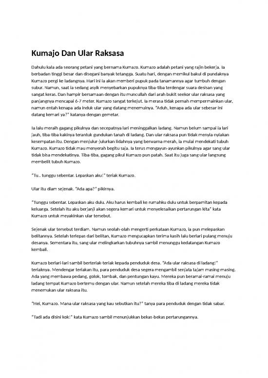 picture_Kumajo Dan Ular Raksasa | Cerita Anak